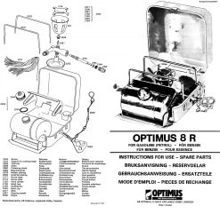 Optimus 8R -Professional Outdoor Equipment Store Instructions Front
