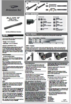 Princeton Tec Alloy-X 24 Princeton Tec Alloy-X -Professional Outdoor Equipment Store tec full page instructions